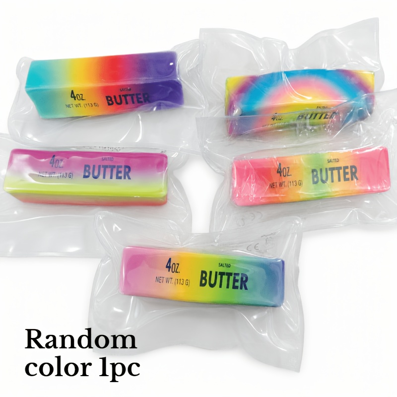 Image of 2026 New Cute Toy, Colorful Butter Stick Kneading Toy, Soft And Slow Rebound, Soothing Sensory Fingertip Toy, Butter Shape, Random Color, , Class Prize