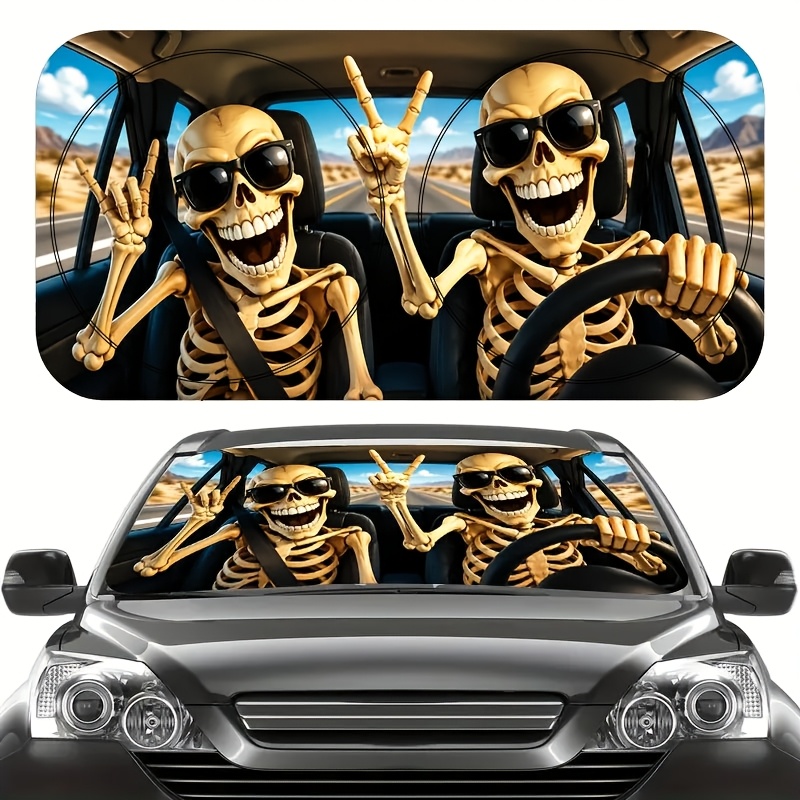 TEMU Car Windshield Sunshade, Windshield Uv-blocking Sun Visor Protector, Foldable Sun Shield, The Vehicle Cool, Uv Heat Reflection, Fun Car
