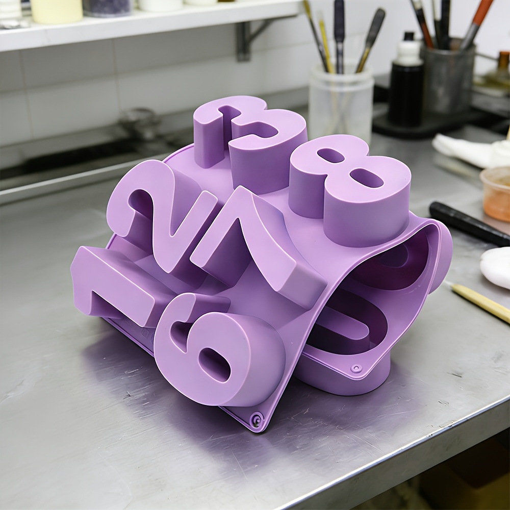 E-shop große Zahlen-Wachs- & Harzform 0-9, geeignet für DIY-Bastelarbeiten, handgemachte Seife, Kerze, Gips, Seifenherstellung, nummerierte