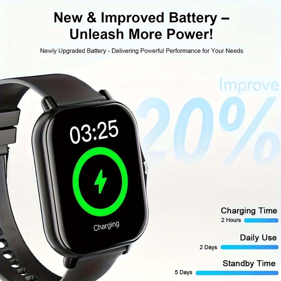 Montre Connectée 1,83 Pouces pour Femmes/Hommes, Plus de 100 Modes Sportifs, Compatible Android et IOS, Montre Légère, Écran Tactile Fluide, Bracelet en Silicone, Compagnon d'Exercice, Surveillance de la Santé/Notifications/Compteur de Pas/Calories/Activité, Appareil Connecté Moderne, Tracker