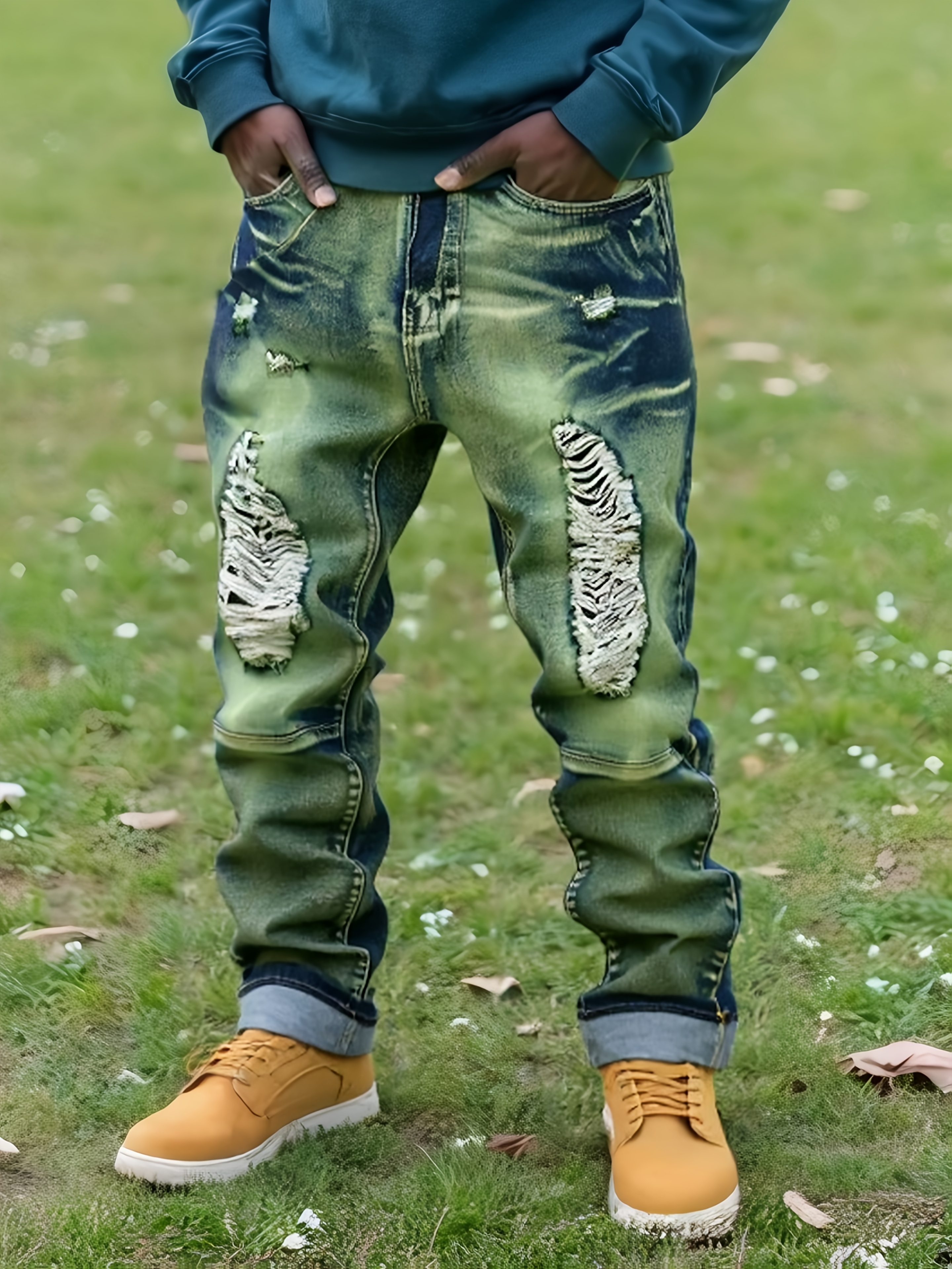 green jeans men sold on Temu United States