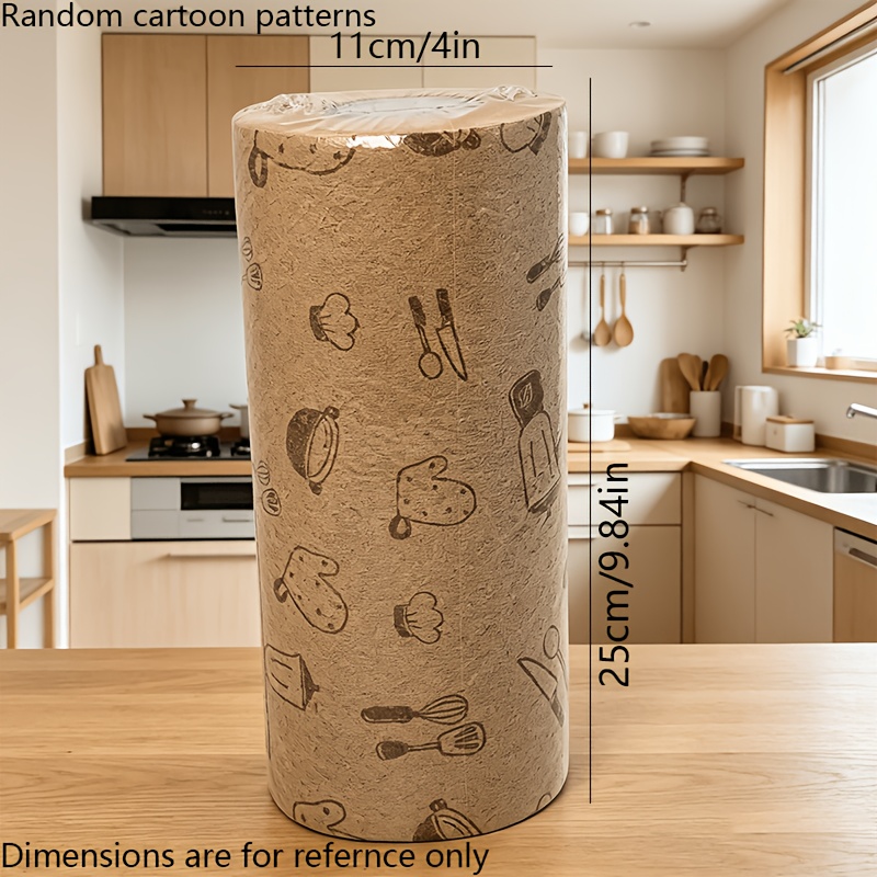 TEMU Reusable 800 Times - Kitchen Paper Towels, 80g/mÂ² - 50 Sheets/1 Roll - Widened And Thickened Cleaning Cloth*, Cleaning Tissues, Lazy Cleaning