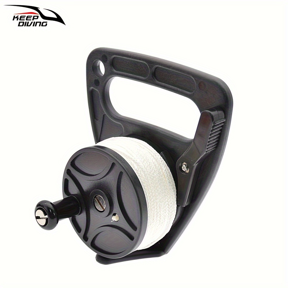 High-visibility Dive Reel With Thumb Stopper - 46m Retractable Line, Finger Spool & Handle For Cave Exploration, Kayaking Anchors, Spear Fishing &