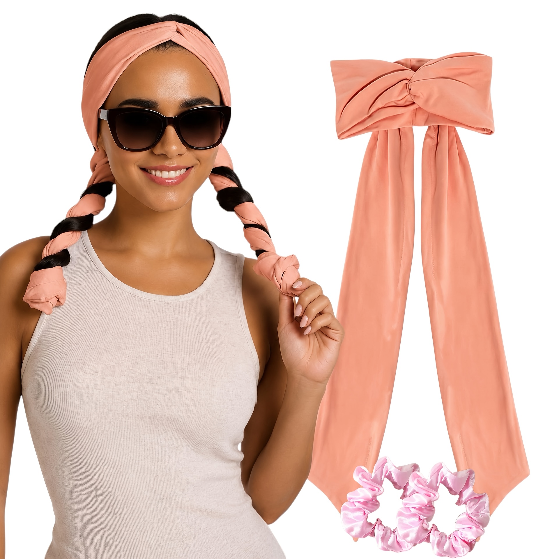 TEMU 3pcs Set Of 2-in-1 Wearable No-heat Specifications No-heat Wave Perm And Yoga Headband