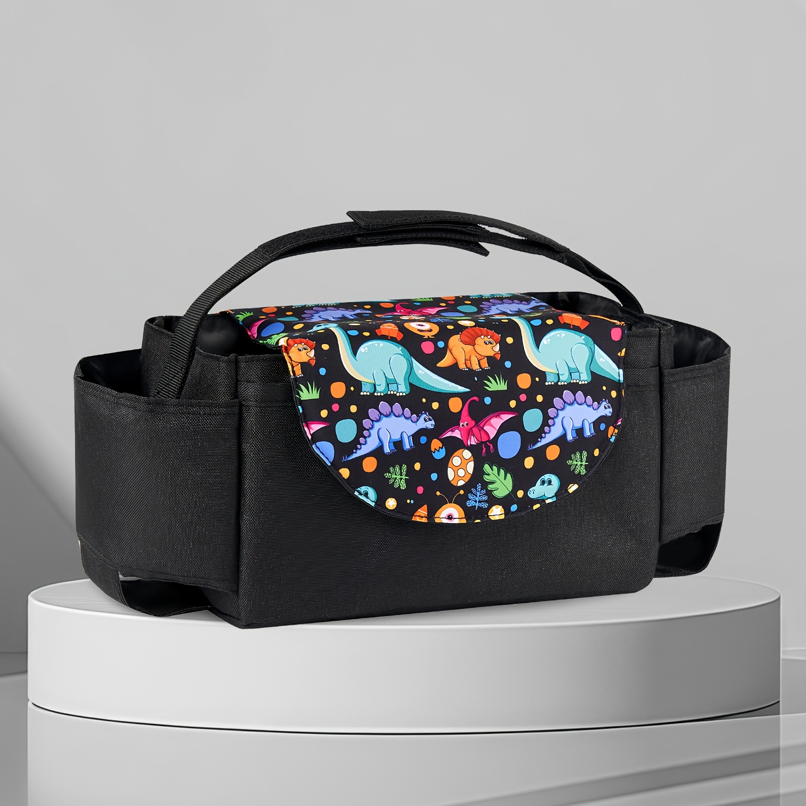 1pc Portable Stroller Storage Bag, Polyester Fiber Material, Multifunctional Large Capacity Storage Bag For Bottles And Diapers