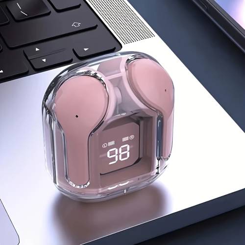 tws hi fi stereo wireless earbuds in ear sports gaming headphones with voice call noise reduction in ear earbuds with charging and led music lovers for iphone for perfect gift for women