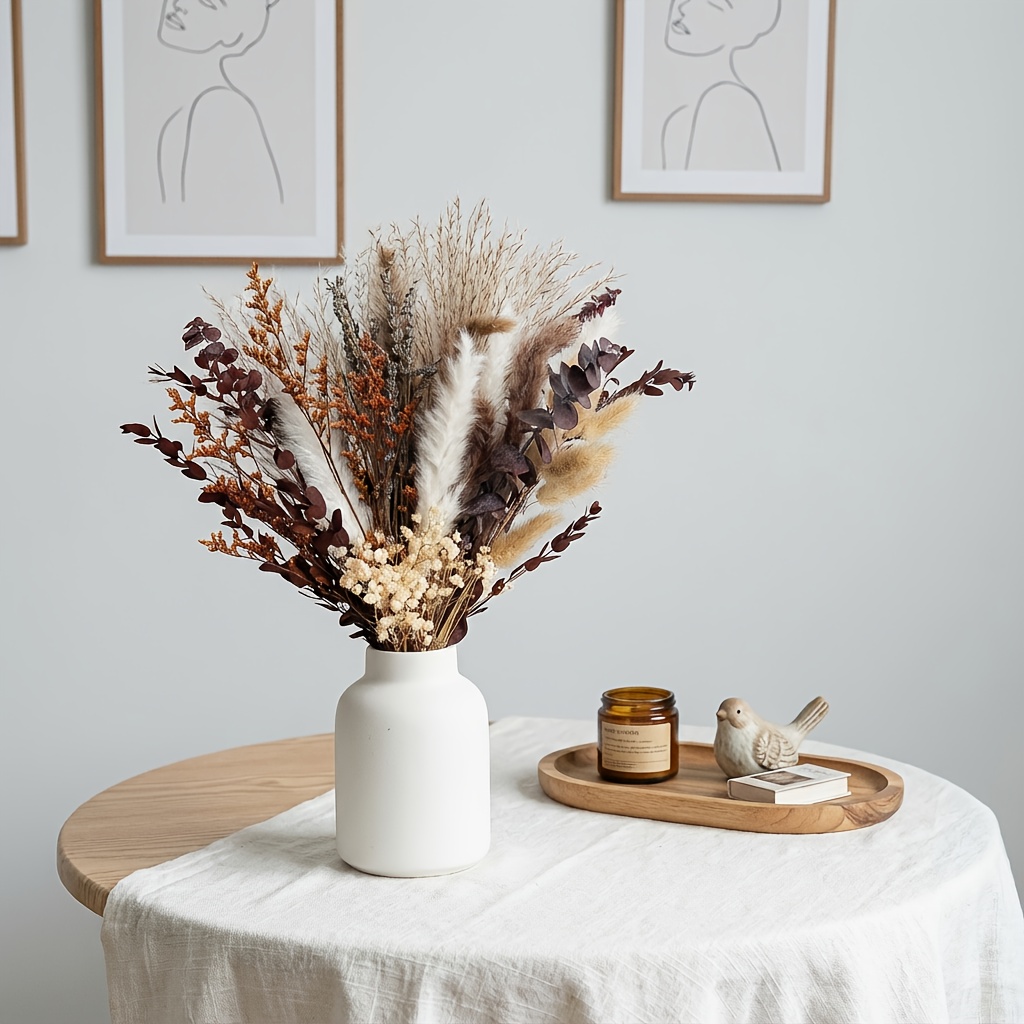 E-shop 56 Stück Vintage Orange-Braune Künstliche Blumensträuße | Blumendekoration im europäischen Stil, geeignet für Hochzeiten, Partys,