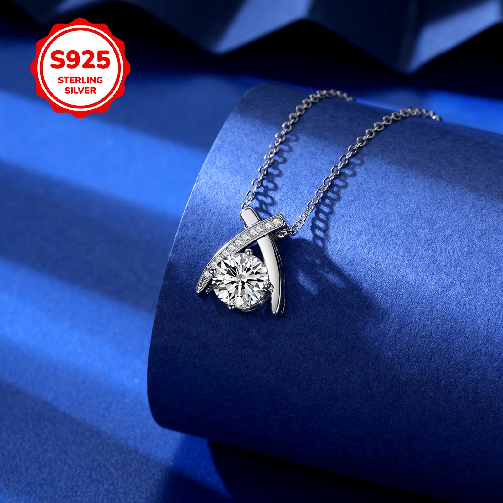 S925 Silver Cross Four-Claw Pendant Necklace, Ideal Gift for Women