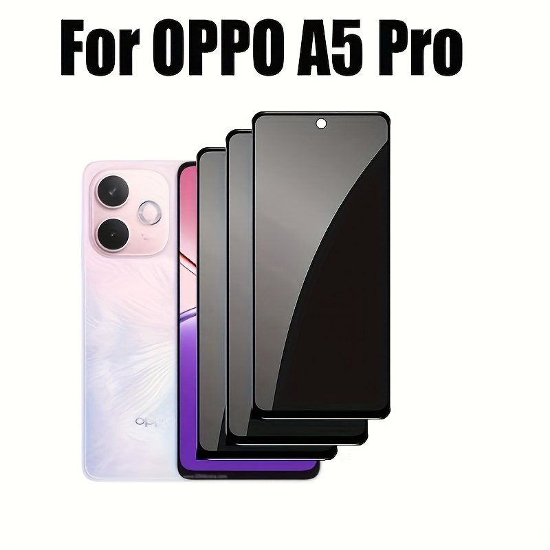 TEMU 3pcs For Oppo A5 Pro A5x A5 X 4g 5g Full Cover Screen Protector Anti-spy Privacy Ceramic Soft Film camera Lens