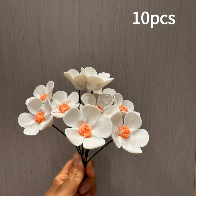 TEMU 10 Stems Of Artificial Flowers. Floral Meaning: , Freshness And Gentleness, Peace And Smoothness, . Suitable For Living Room, Dining Table, And