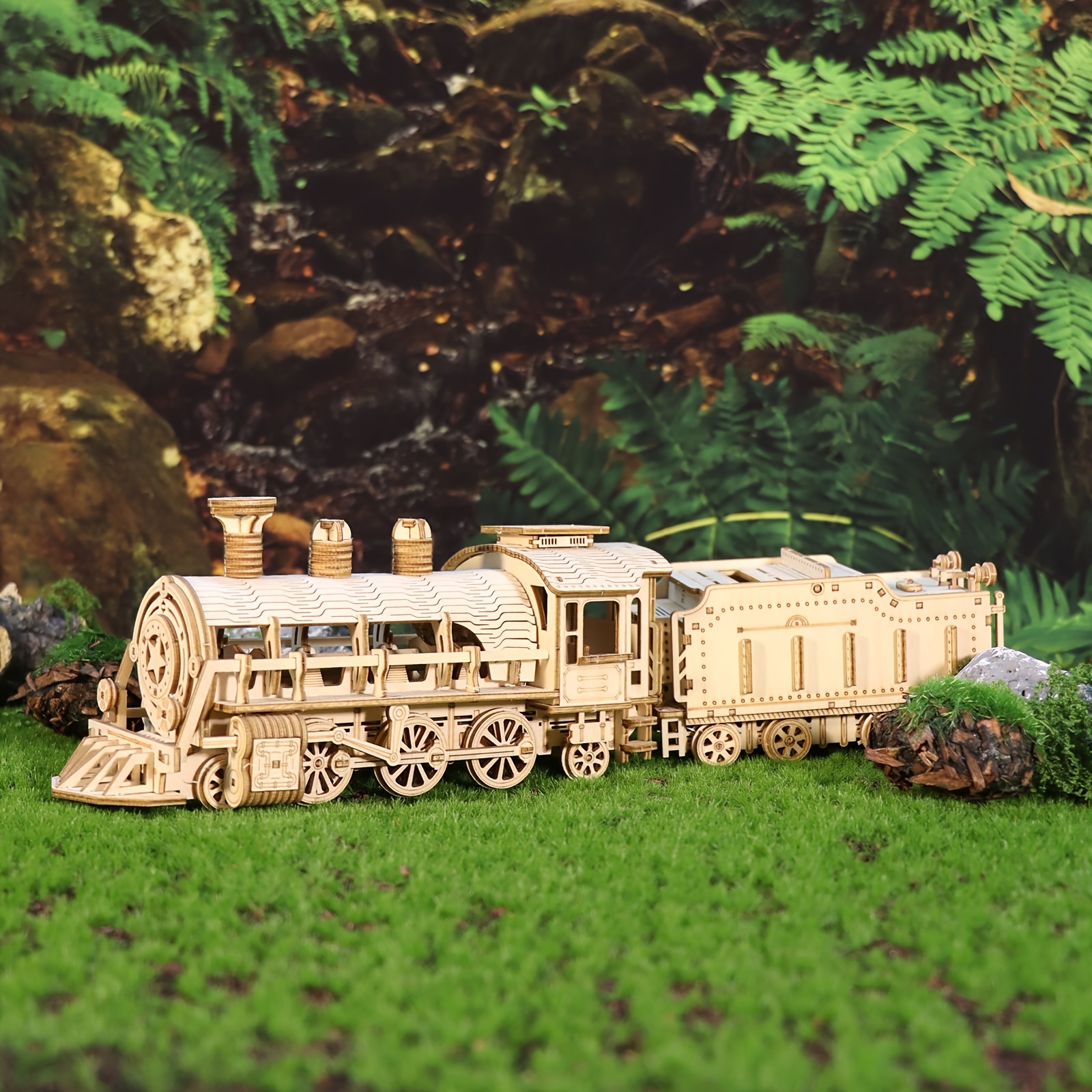 3d Wooden Puzzle Mechanical Train Model Kits Puzzles Vehicle Building Kits Unique Gift On Birthday Christmas Day