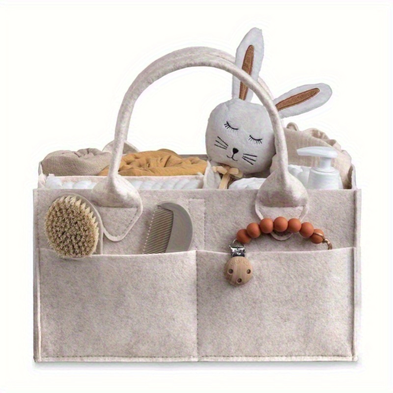 Foldable Fabric Storage Basket With Handle - Organizer Bin, Spacious Contemporary Basket For, Room,, Blankets, Diapers - Indoor/outdoor Use, Durable Container For Home Organization, Shelf Baskets