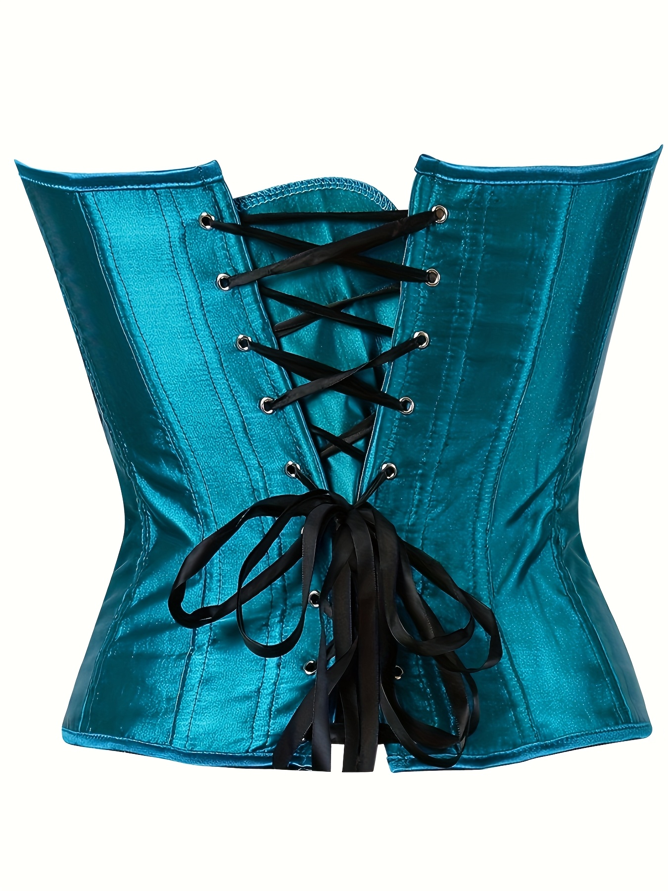 Corsé Completo Gótico De Brocado Negro De Inspiración Victoriana