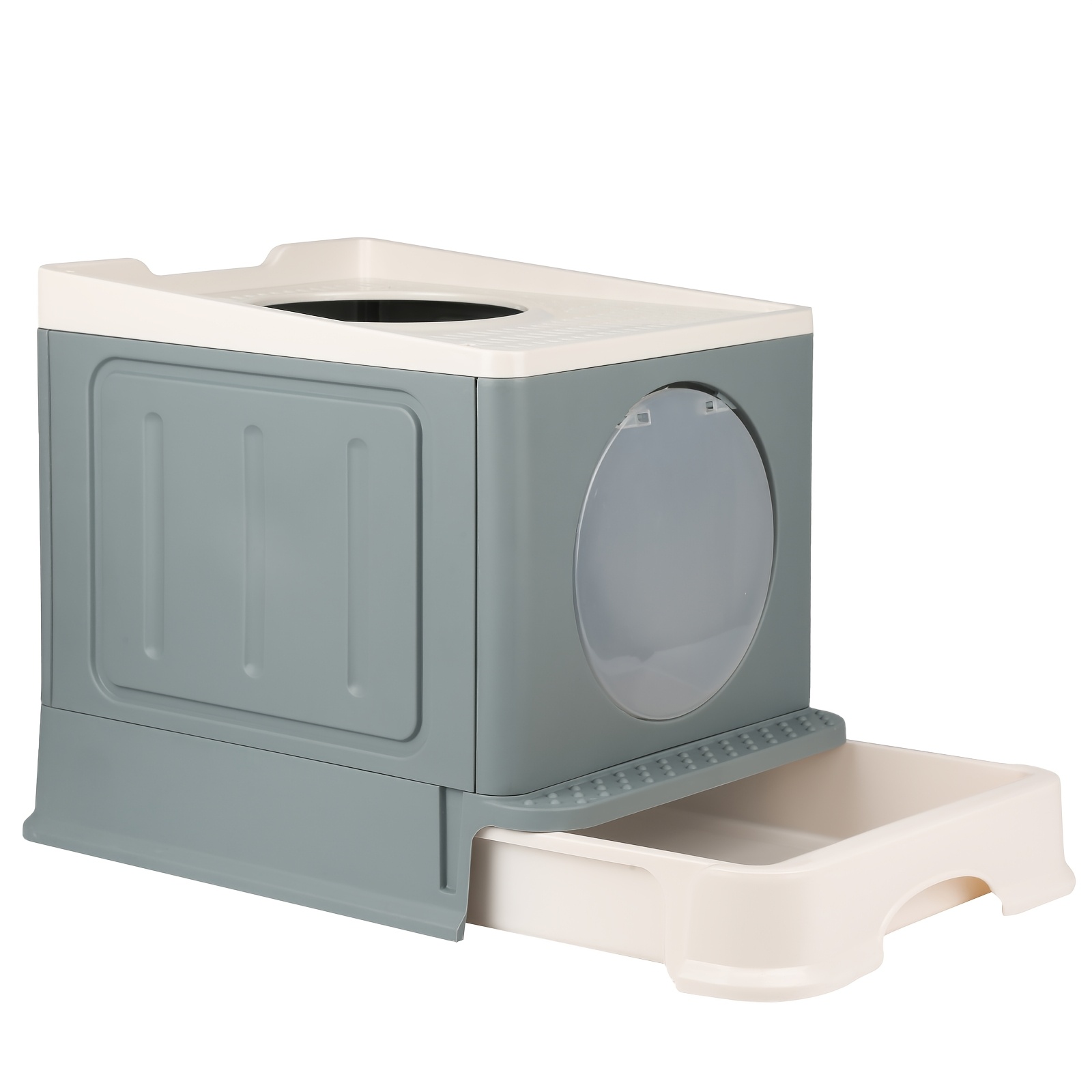 Cat Litter : Hooded Cat Litter Box Enclosed, Toilet Box Tray Drawer Design, 48 X 39 X , Without Battery, Suitable For For Large And Small Cats, With A Capacity Of 15kg