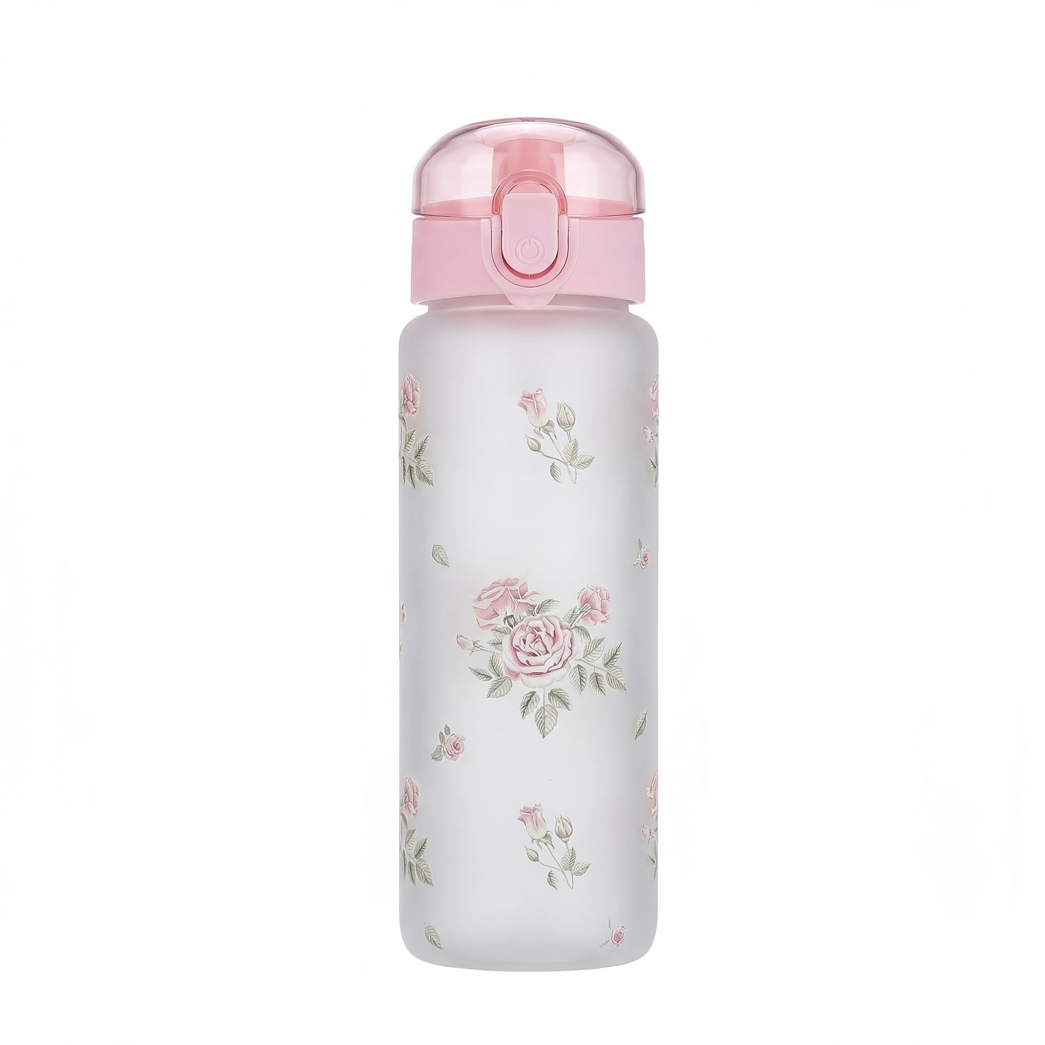 TEMU 780ml Pink Rose And Bow Sports Water Bottle With Handle, Leakproof Pc Material, | Valentine's Day, Mother's Day, Birthday, Christmas Gift For