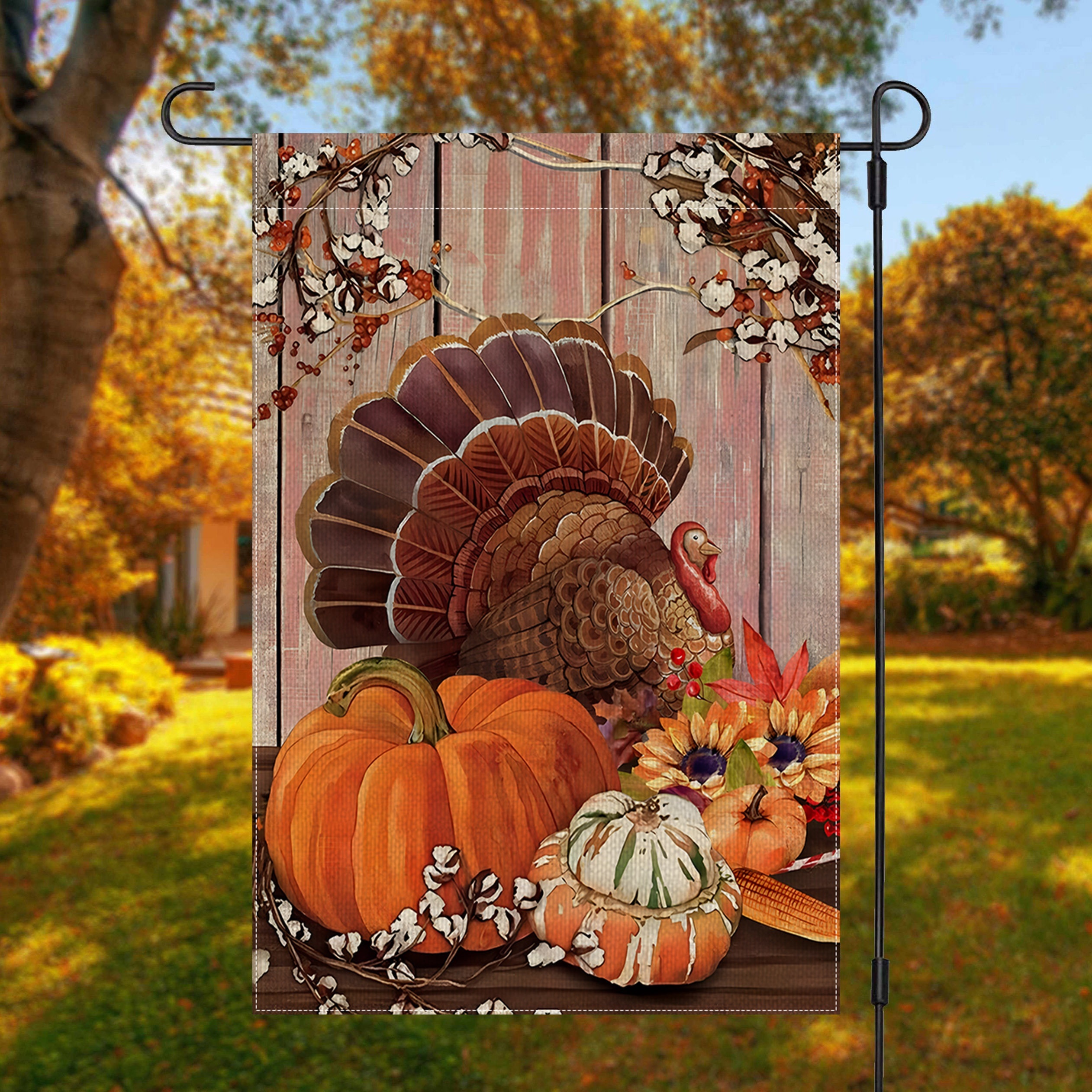 

Turkey & - Double-, Polyester, 12x18 , For Fall Decor, And , No Needed