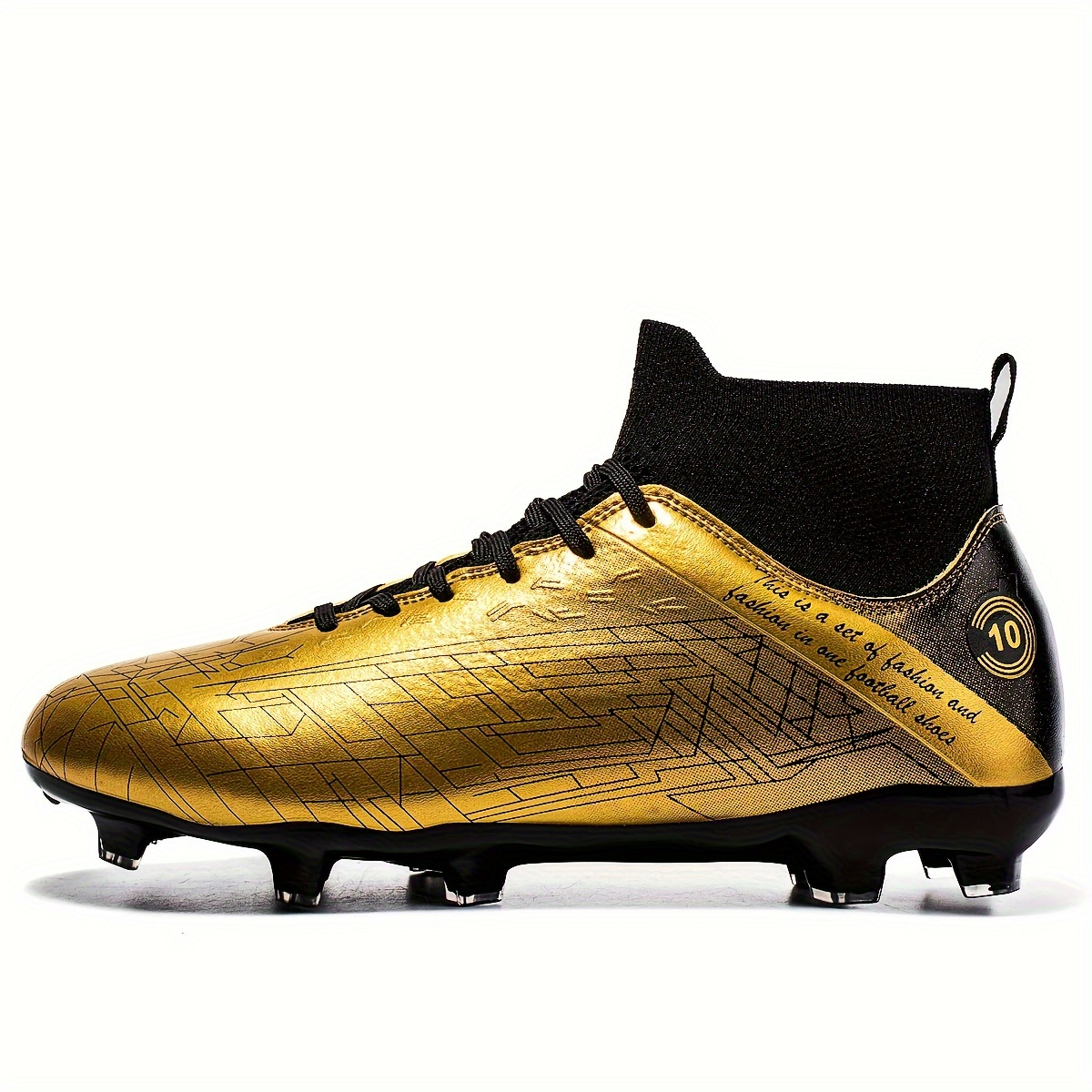 

Men's High Top Fg Football Boots, Professional Outdoor Breathable Lace Up Fg Soccer Cleats