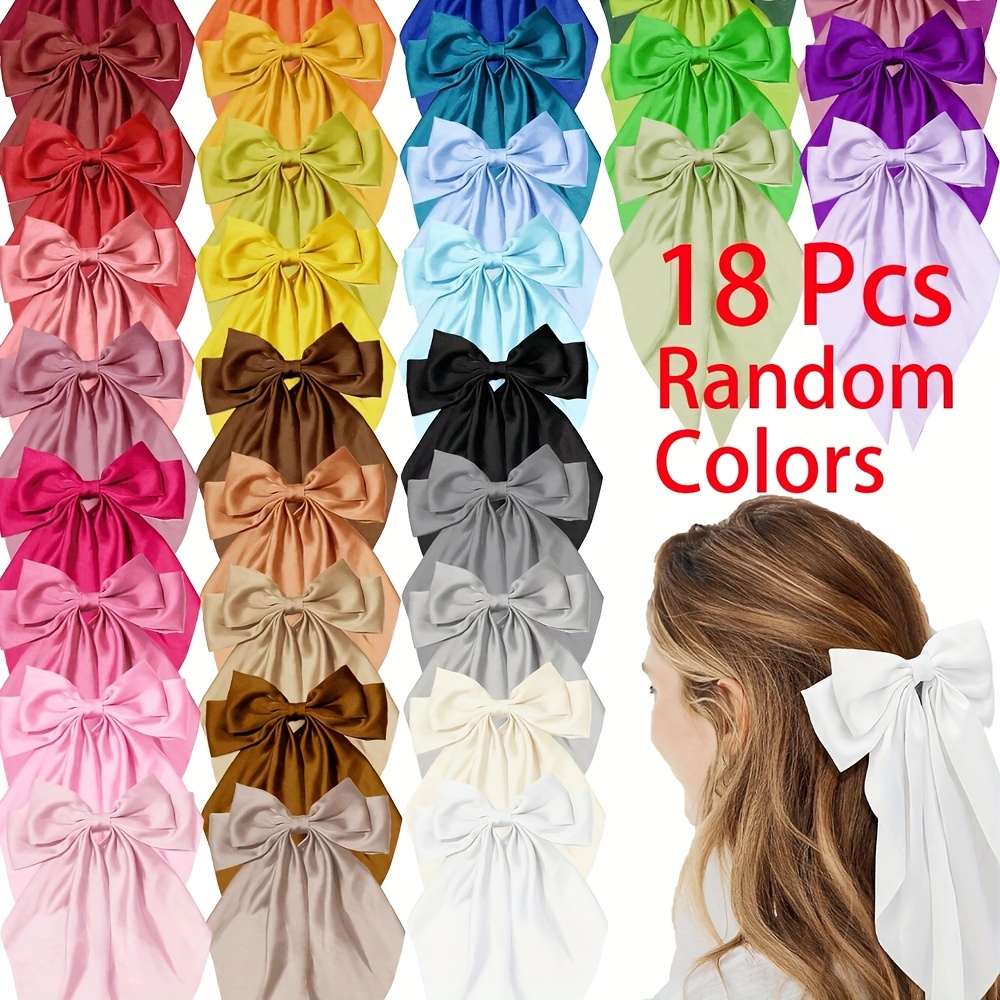 

18 Random Color Ladies Hair Clips, Stylish Elegant Bow, French Vintage Bow Hair Accessories, Cost-effective Gifts, , Parties Halloween