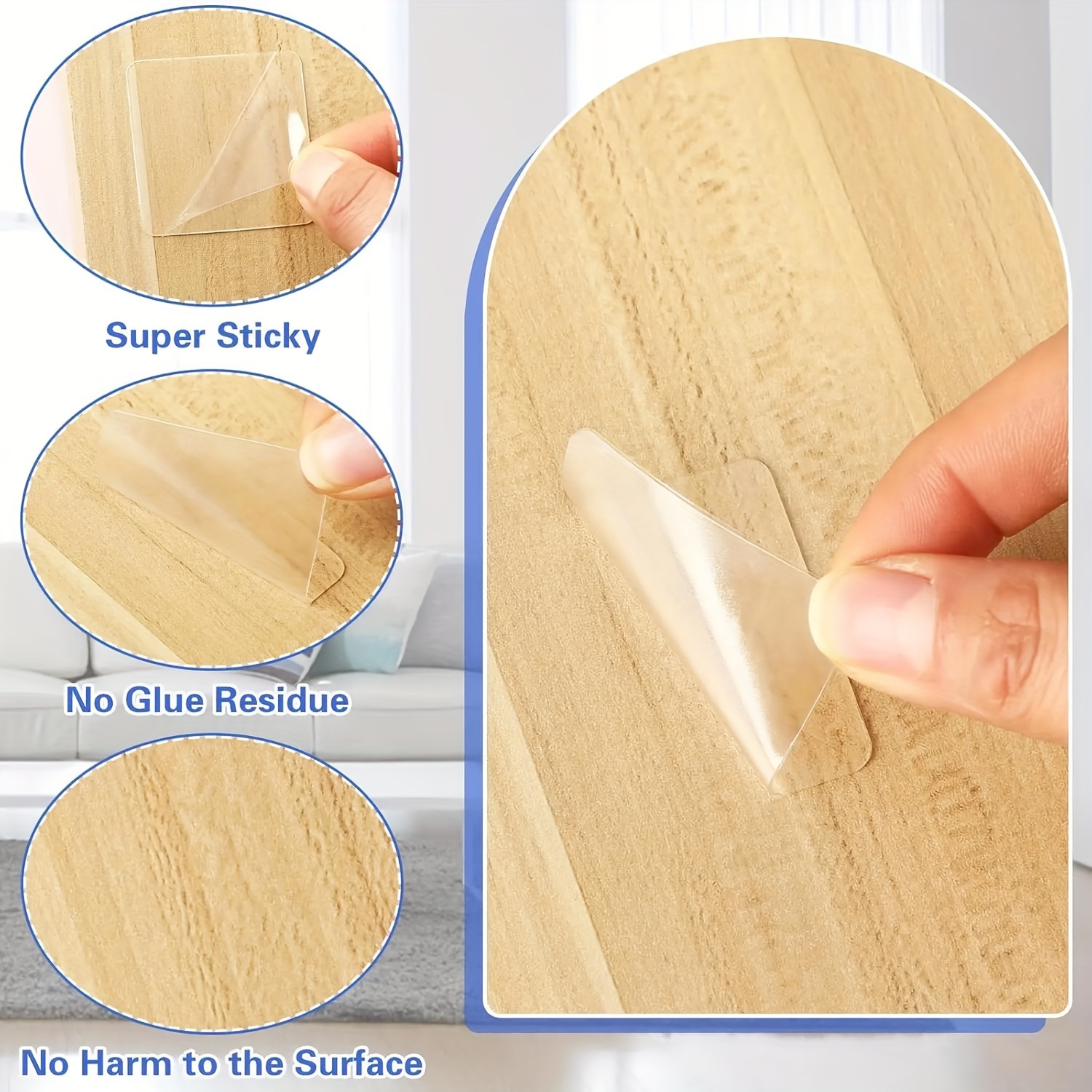 Transparent Wall Stickers Double Sided Tape Reusable Ultra-Strong Double Sided Adhesive Tape Nano Transparent Wall Stickers Water Proof Household Products