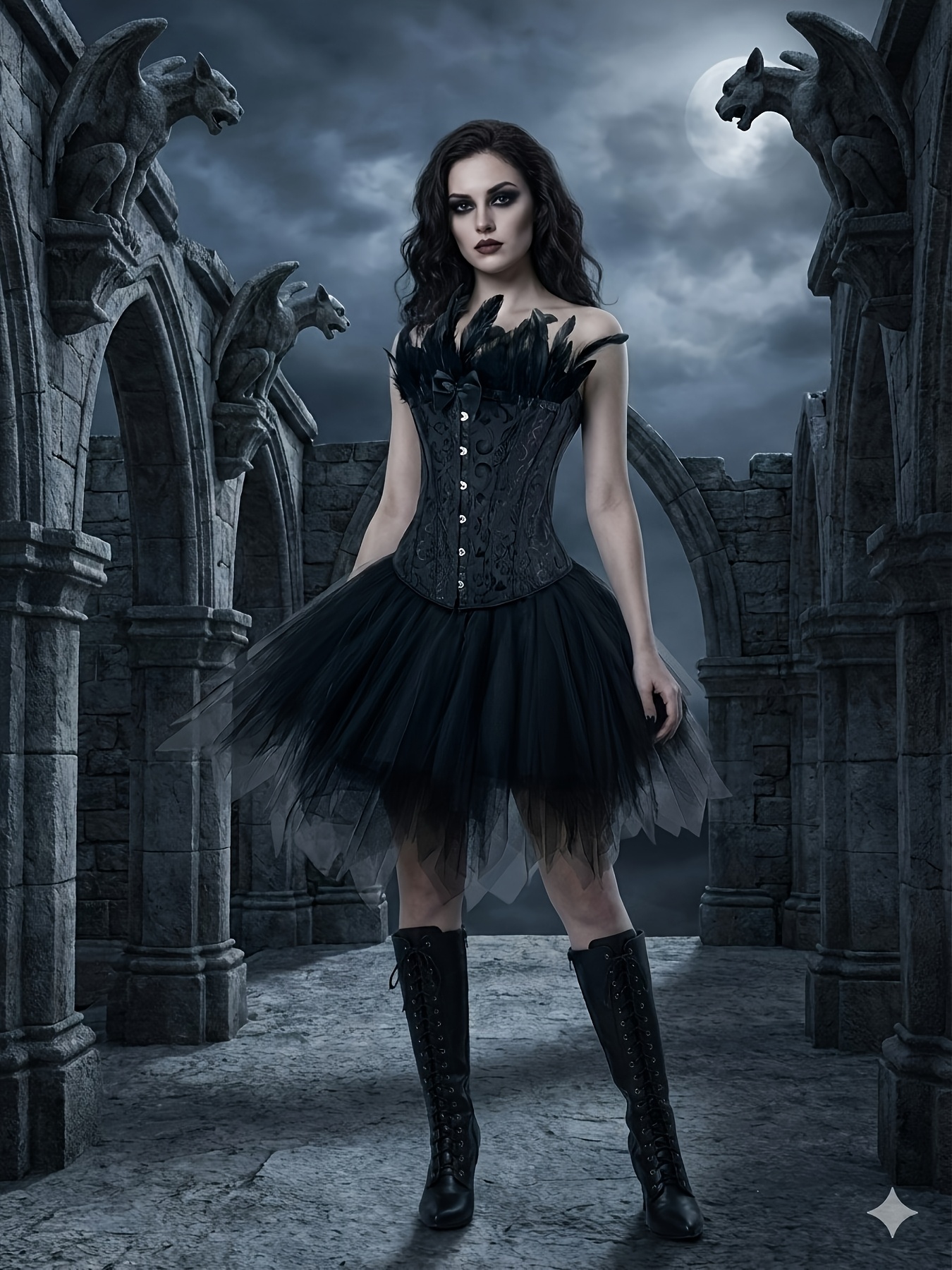 ensemble corset dentelle gothique victorien + jupe tutu - Temu Belgium, image size:800x1067