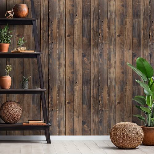 Artikelbild 1 rolle retro braun holzmaserung tapete wasserdicht, schmutzabweisend, leicht zu reinigende heimdekoration, küchenschränke, tische und stühle, raumhintergrund renovierung, selbstklebende tapeten wandaufkleber tapete
