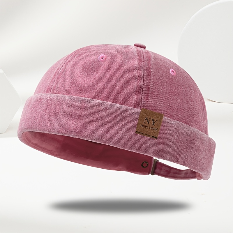 TEMU Boina NY Vintage para exteriores, Sombrero de unisex de moda casual para /otoño, Sombrero de cuero de cerdo hip-hop , y , ajustable