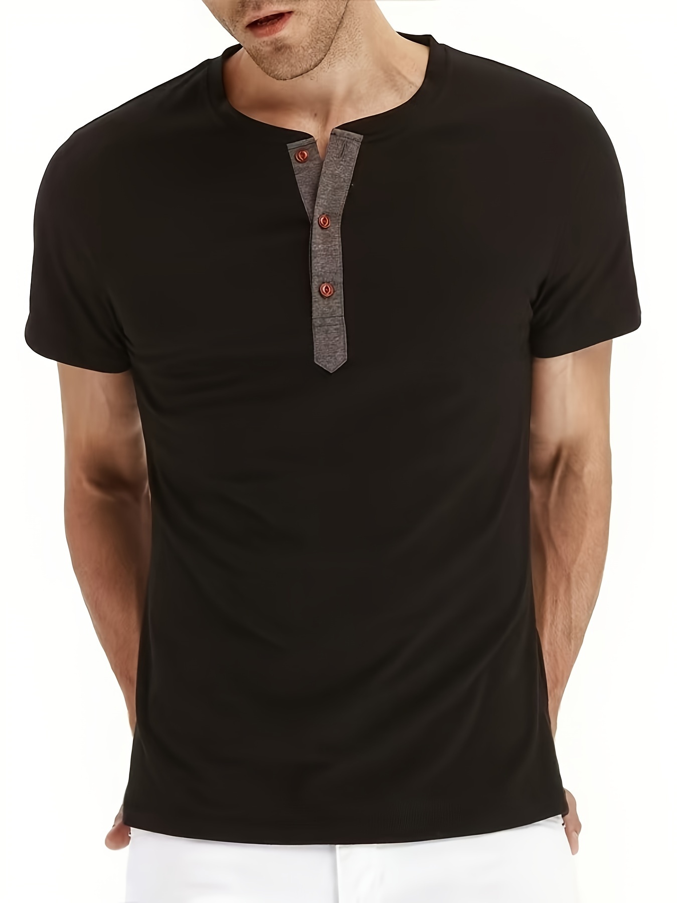 herren vintage inspirierte henley kurzarm t shirt weicher Temu