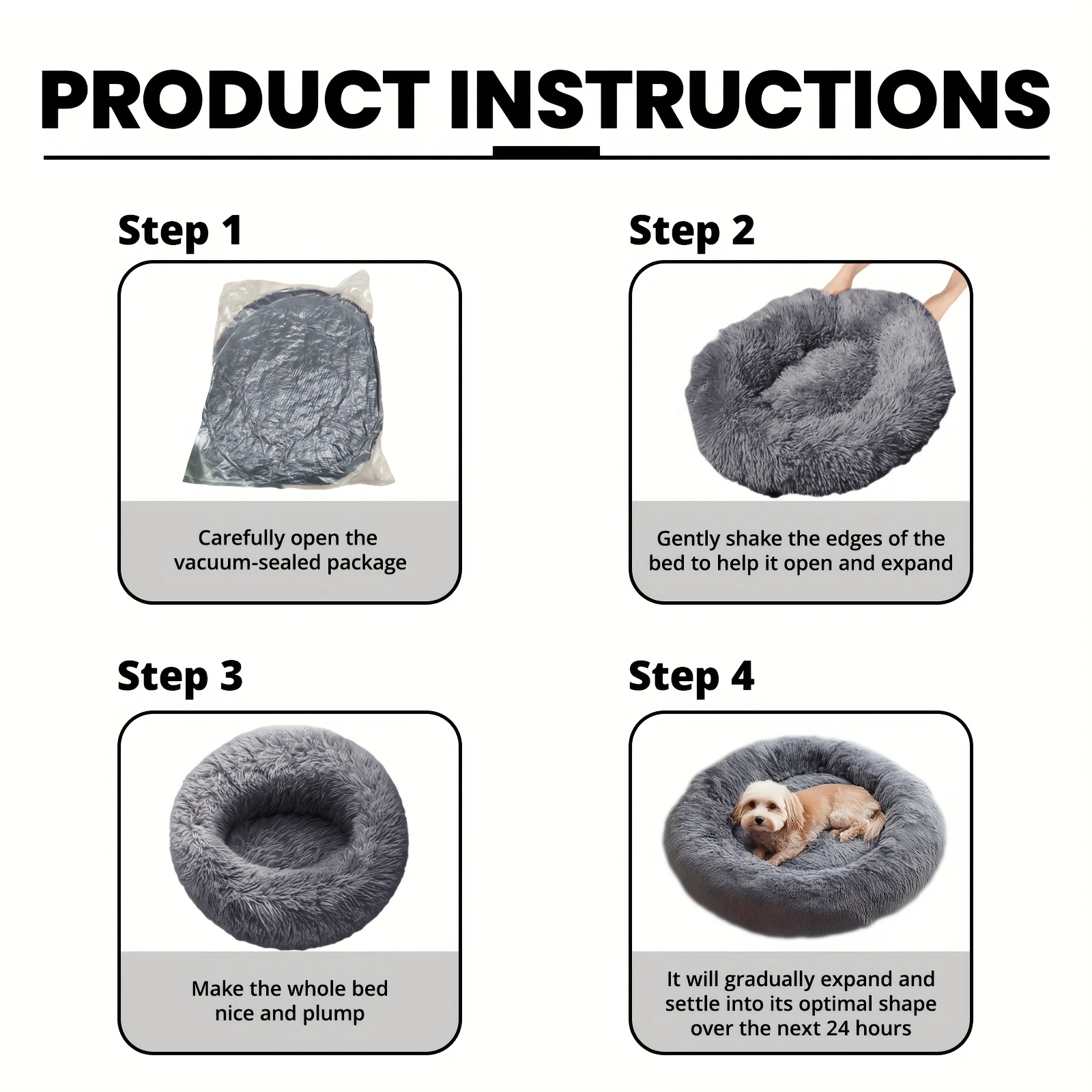 2025 upgrade   calming plush pet cushion sofa bed dog bed   fluffy pillow nest for cats small to medium dogs ultra soft comfortable nesting haven Product details 3