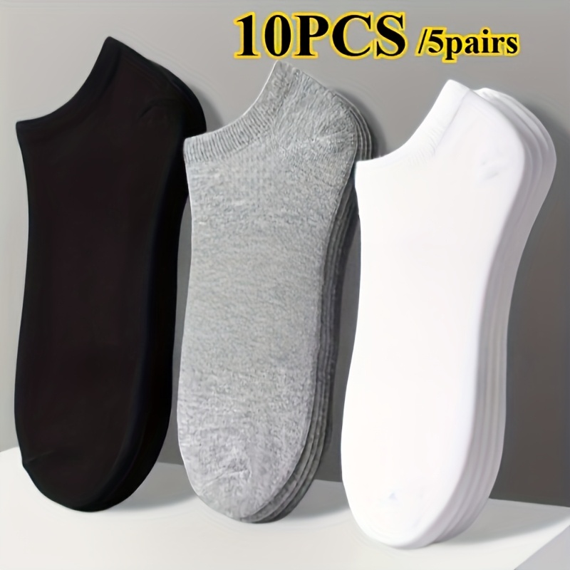 10pcs 5 pairs of womens casual solid color socks breathable and comfortable sweat resistant and   low cut ankle socks suitable for   featuring a   for a comfortable experience   easy  