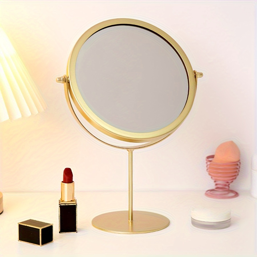 

Double-sided Golden Iron Makeup Mirror, High Definition Vanity Mirror For Bedroom, Adjustable Tabletop Cosmetic Mirror, Home Decor Desk Ornament