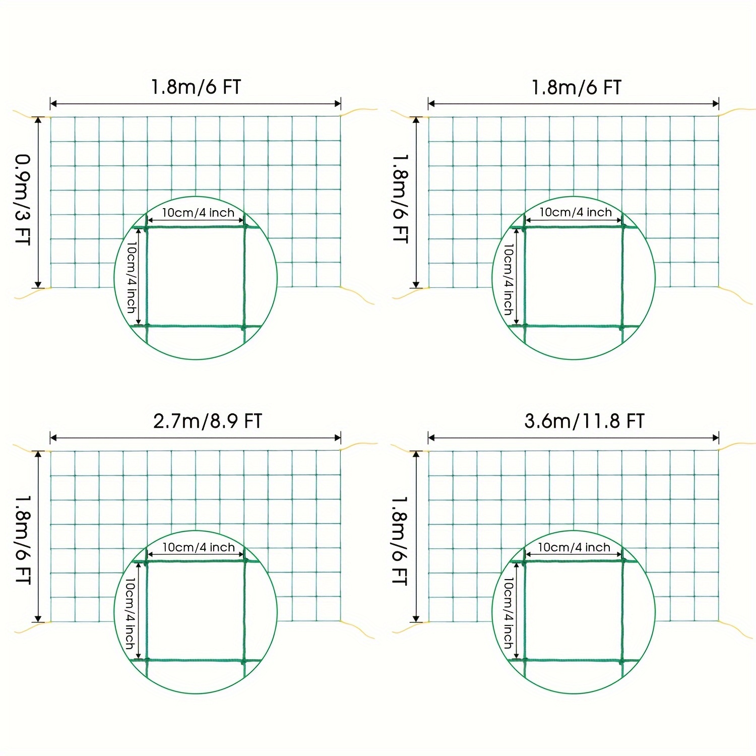PE Garden Trellis Netting for Climbing Plants, Support for Cucumber, Vine, Vegetables, Fruits, Flowers, Tomato - 1 Pack Arbors Mesh for Garden Plant Support