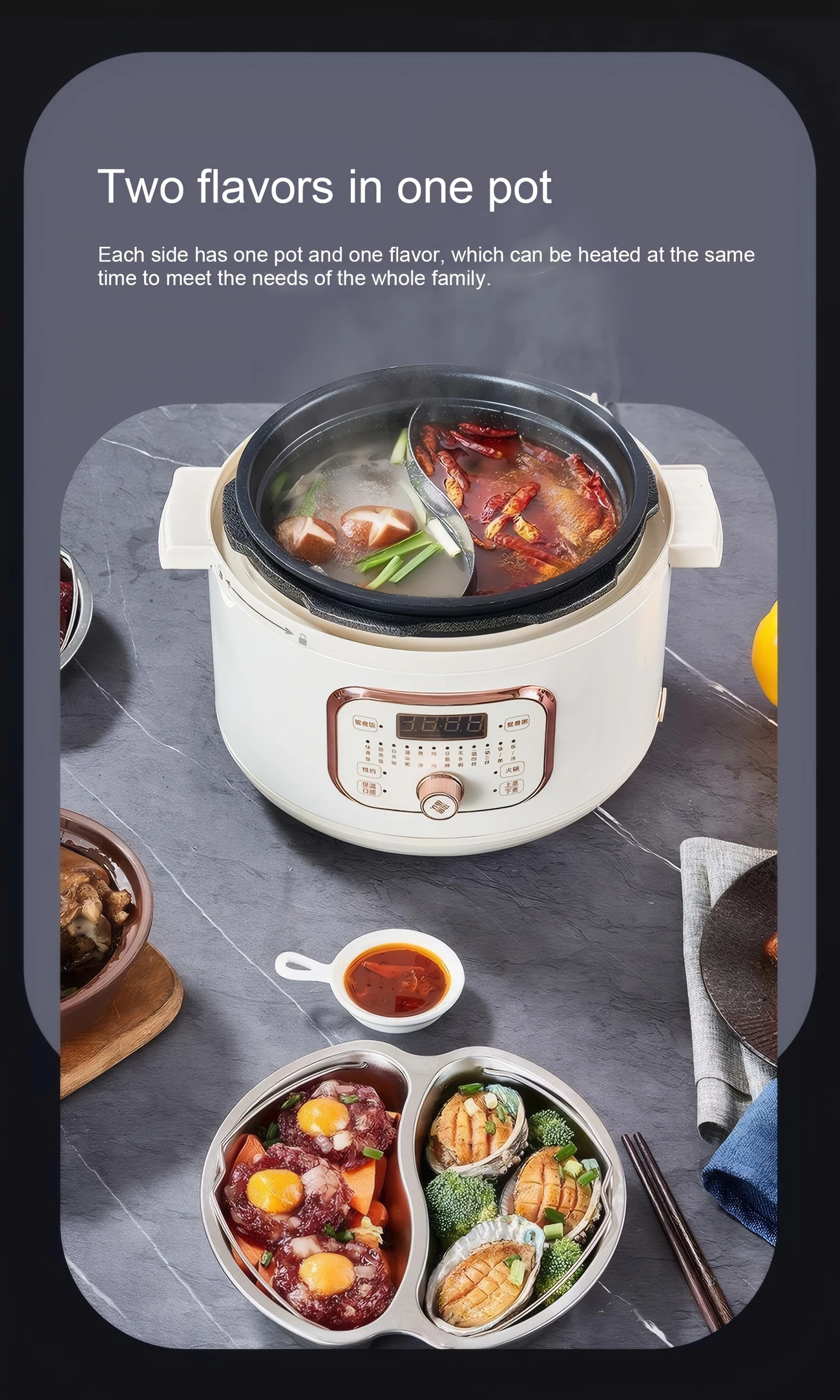 electric pressure cooker household duck double bladder pressure cooker 4 5 liter multifunctional rice cooker automatic intelligent hot pot cooking rice and soup steaming all in one details 2
