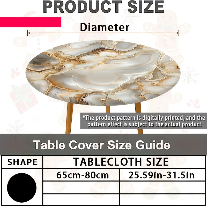 TEMU 2d Flat, 1pc Printed Round Tablecloth, Festive Atmosphere Decorative Tablecloth, Suitable For Birthday Parties, Home Dining Rooms, Study Rooms,