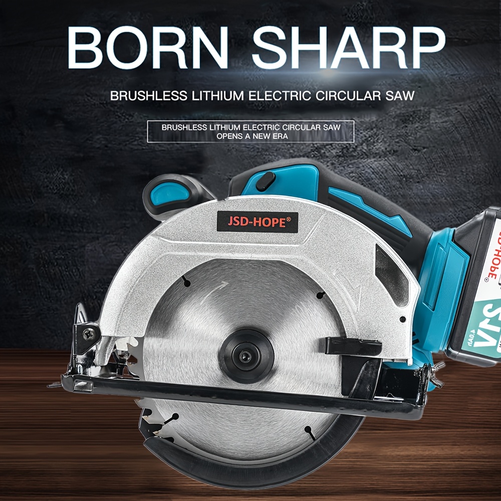 

1 Set Brushless Lithium Electric Circular Saw, 7-inch Rechargeable Portable Woodworking Saw, Stone Cutting Machine, Inverted Disc Cutting Electric Saw