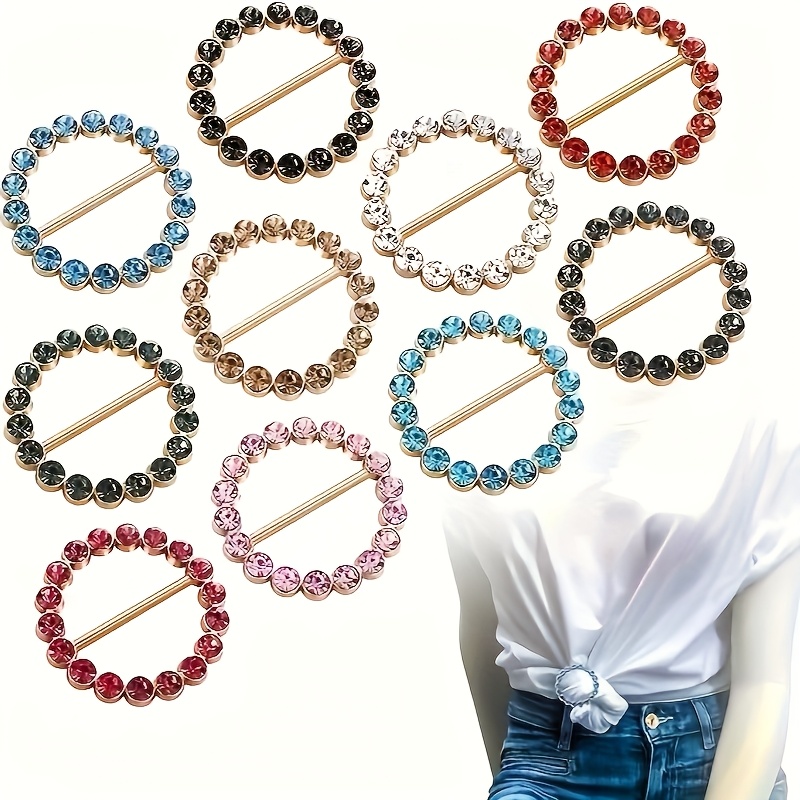 E-shop 10 Stück Zufällige Farben Runde T-Shirt Clips Schalclips Multifunktionale Schultergurtschnallen
