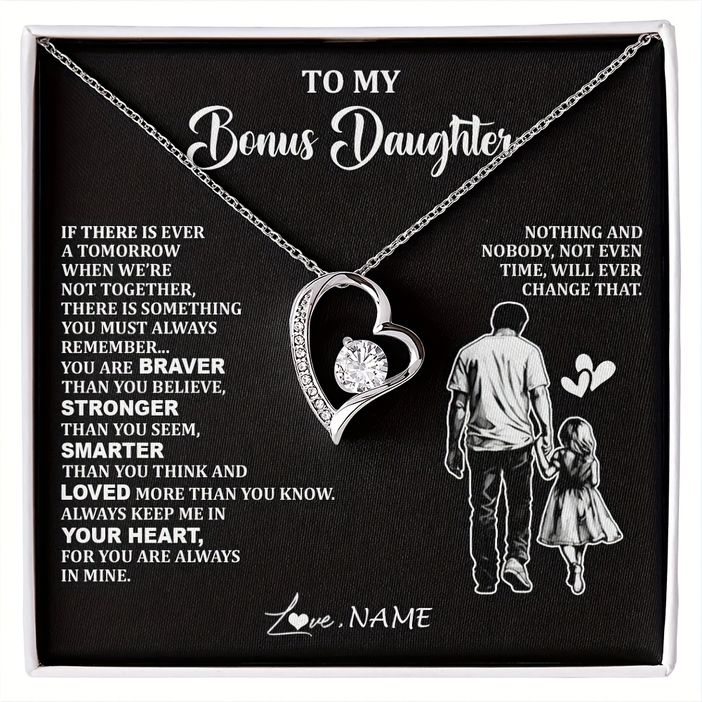 Personalized Bonus Daughter Necklace from Stepdad, Custom Gift