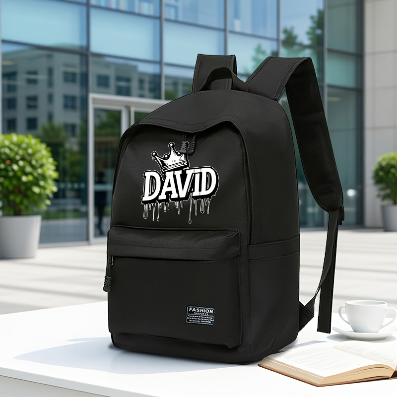 TEMU 1pc David Print Large Capacity Backpacks, Shoulder Bags, And Laptop Bags; Durable And Lightweight; Spacious And Practical; Unisex; Suitable For