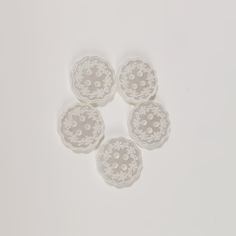 TEMU 10pcs Boutons en résine de dentelle de 11,5 mm, à , bijoux de dentelle, boucle décorative, tricot, pull, cardigan, boucle cousue à