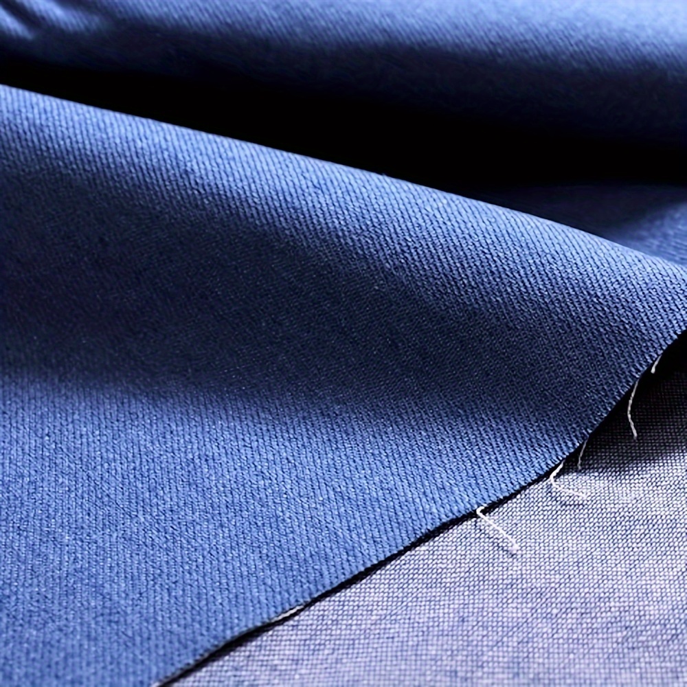 Image of 1pc 1-yard Stretch Denim Fabric For Sewing, Crafting, Pre-washed Blue Denim Material, Jean Fabric Precut, Suitable For Jeans, Jackets, Dresses, Skirts, Shorts, Caps (57inch Wide)