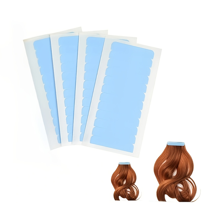 96pcs Hair Extension Tape | Double Sided Replacement Tape For Hair Extensions 0.8cm*4cm, Blue - Unisex-adult