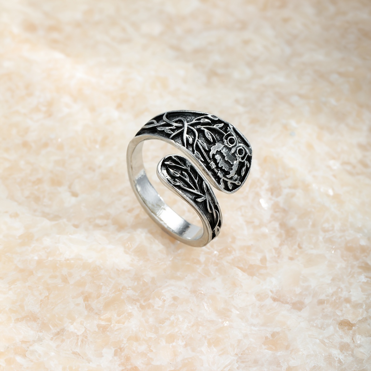 Creative Golden Owl-Shaped Open Ring