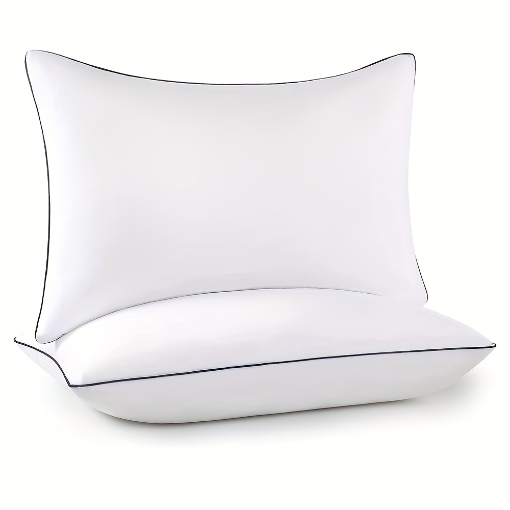 TEMU 2/4pcs Soft Microfiber Standard Pillows With Hollow Fiber, Hotel Quailty Bed Pillows For Sleeping 4 Pack For Back, Breathable And Skin-friendly,