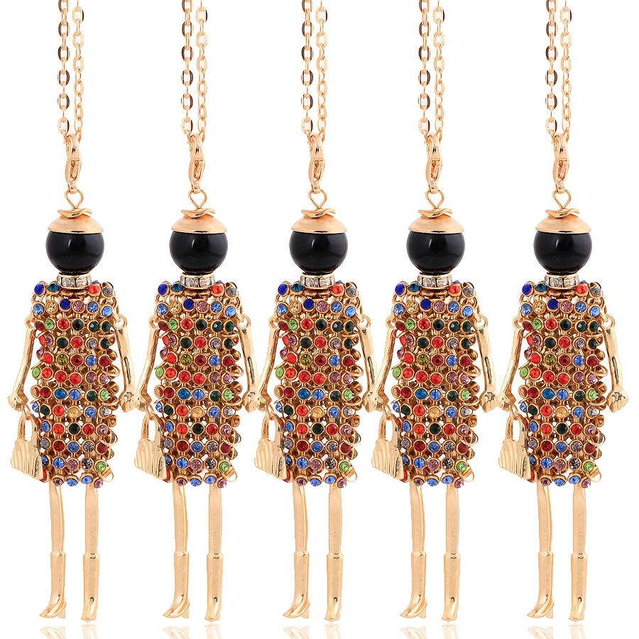 Women's 5pcs Handmade Rhinestone Statement Necklace Set
