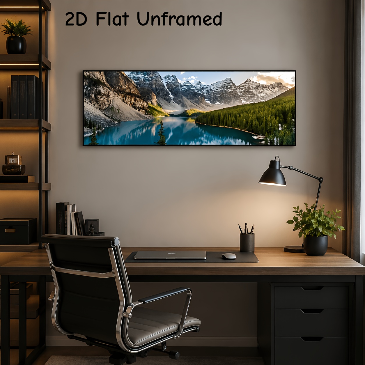 Image of 1pc Canvas Painting, Mountain Scenery Painting, Wall Art Decor, For Living Room, Bedroom, No Frame, 19.68*59.05inch,halloween Christmas Decor