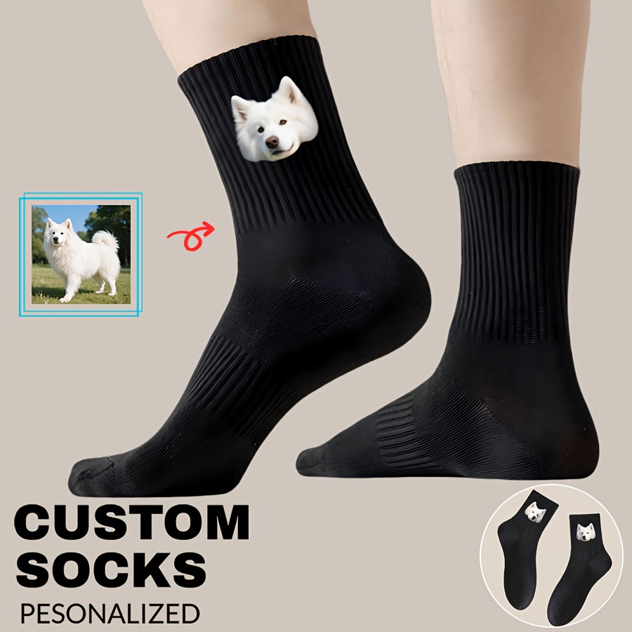 TEMU 1 Paire de Chaussettes Personnalisées, Chaussettes Assorties Personnalisées, avec des Élégants avec Photos, Chaussettes Cadeaux, Cadeaux