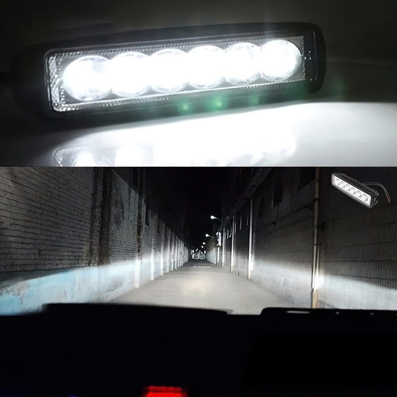 TEMU 6-led White Constant-on, Easy-to-install Car Light Strip Suitable For Off-road Trucks And Various Other Vehicle Types