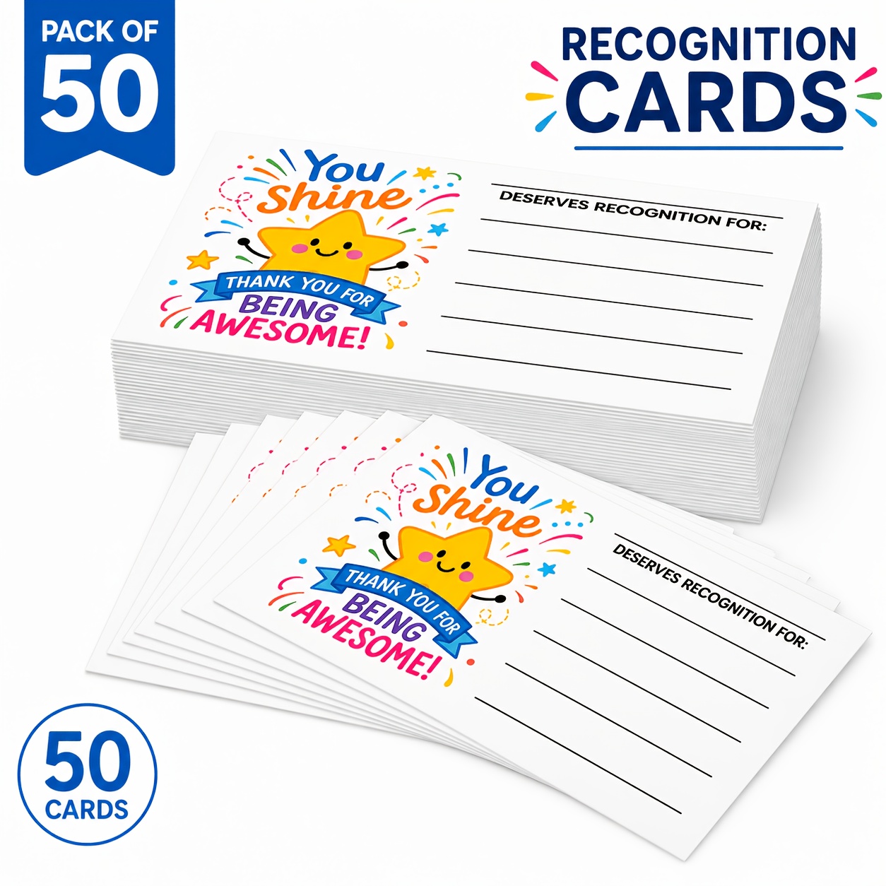 TEMU 50 Cartes de Récompense de pour Élèves, Cartes d'Encouragement en Anglais Étoile de Dessin Animé, Cartes de pour Renforcement en Classe pour