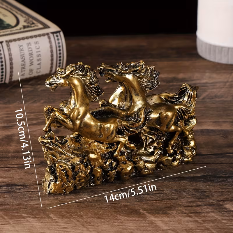 a decorative resin piece featuring three magnificent horses Product details 3