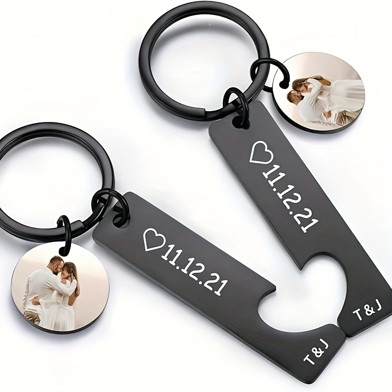 TEMU Personalized Couple Keychains, Heart-shaped Puzzle Keychains, Coordinated Keychains, Presents For , Gifts For Couples, Valentine's Day Gifts,