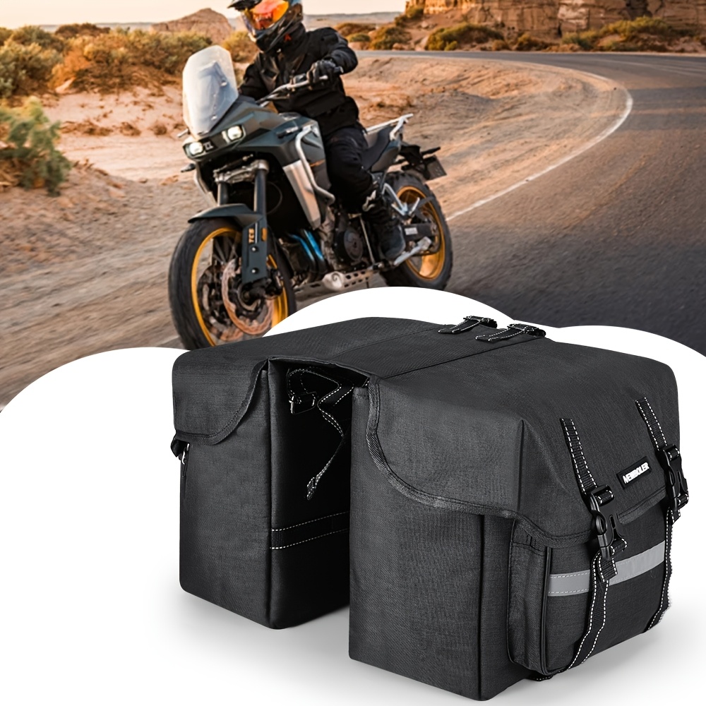 Sacoche Coffre Siège Arrière Vélo - Porte-Bagages Étanche 30x19,5x14 Cm - Bandes Réfléchissantes